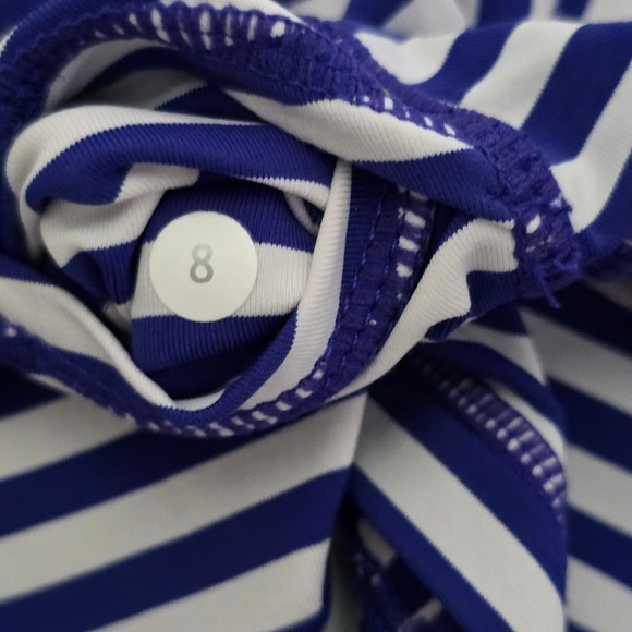 Lululemon Women's Run Stay On Course Tank Pigment Blue White Stripe 8 - Picture 12 of 16